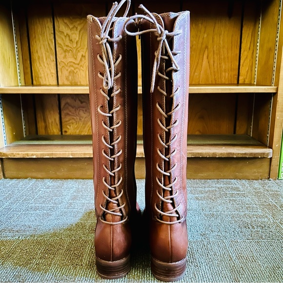 Sofft Brown Leather Sharnell II Lace Up Adjustable Riding Knee Boots, size 8 - Picture 10 of 14
